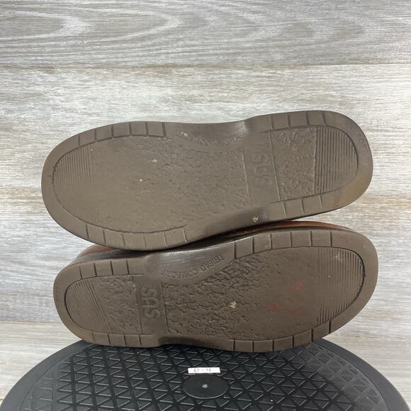 SAS Mens Side Gore Handcrafted Brown Leather Loafers Size 10.5 W - Picture 8 of 8